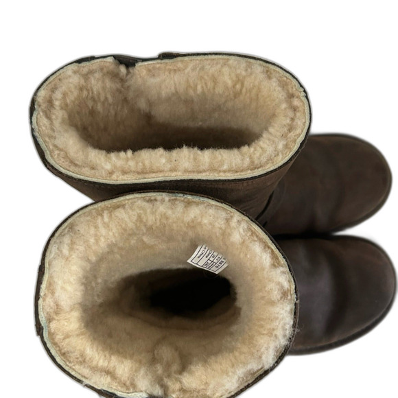 UGG Boots Women's Size 7 Brown Kensington Leather Shearling Boot Australia 5678 - Picture 6 of 12
